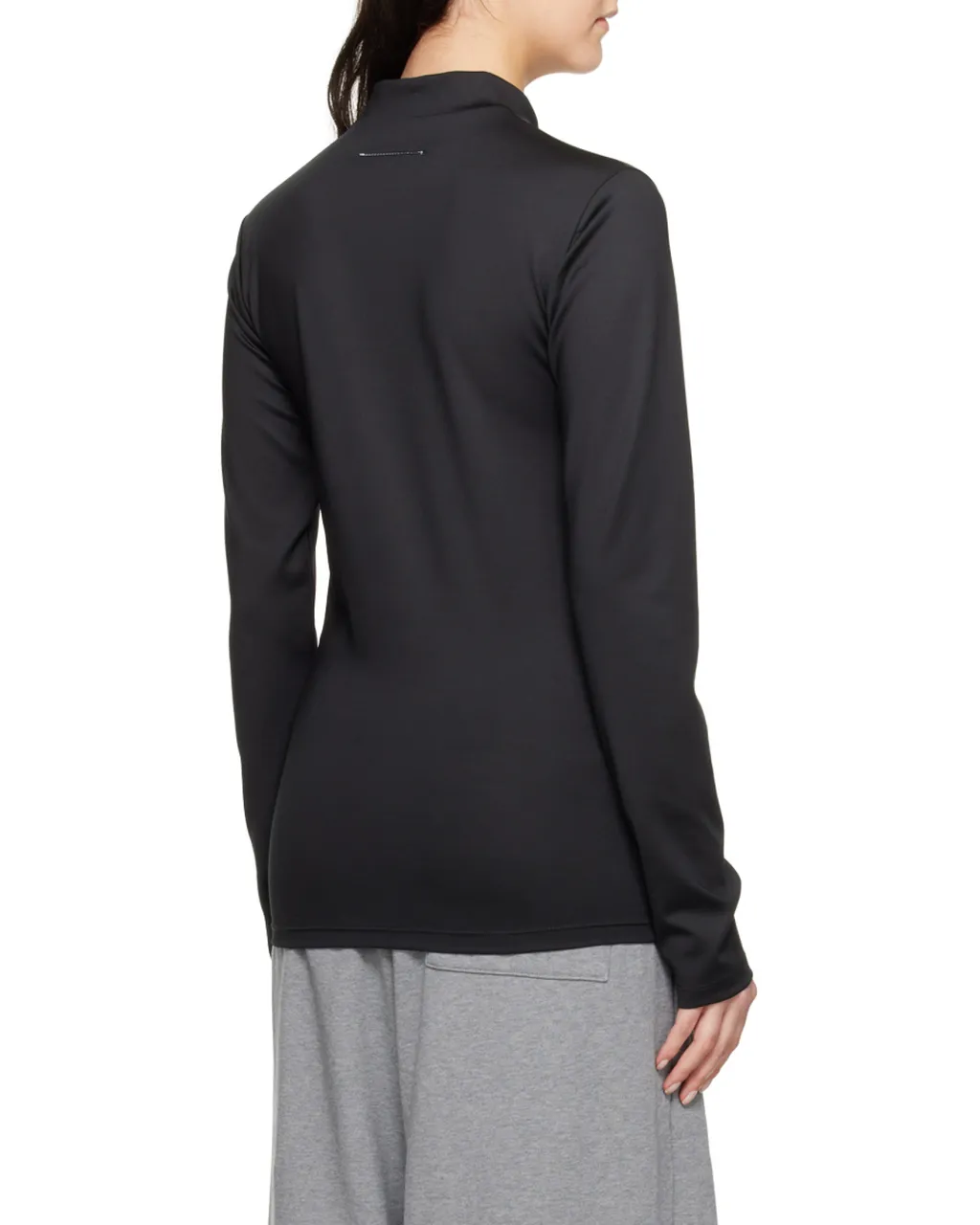 Embroidered Mock-Neck T-Shirt
