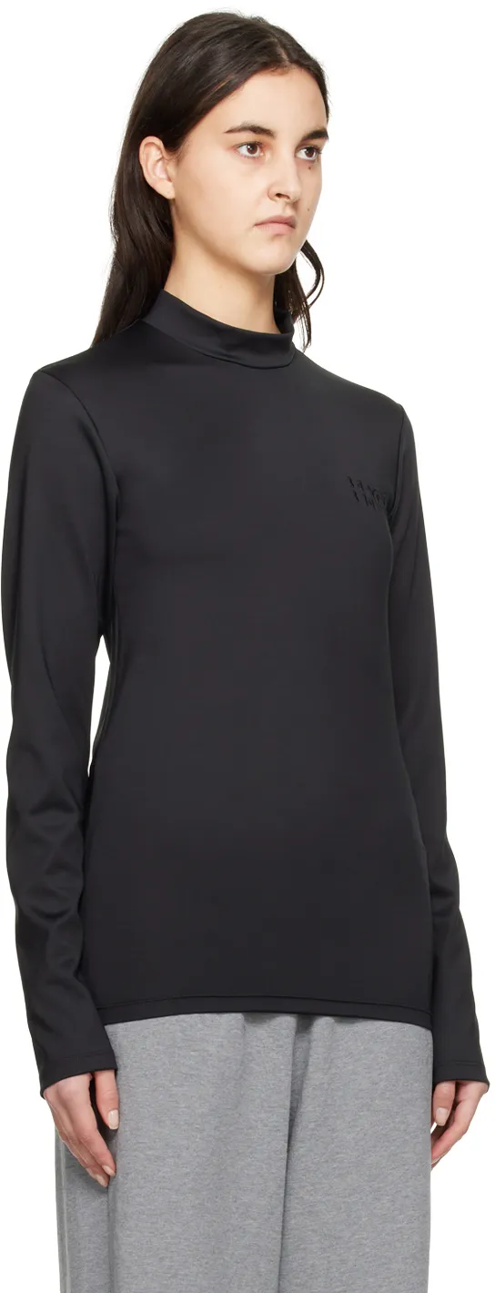 Embroidered Mock-Neck T-Shirt