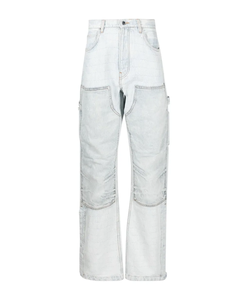 Jacquard Straight-Leg Carpenter Jeans