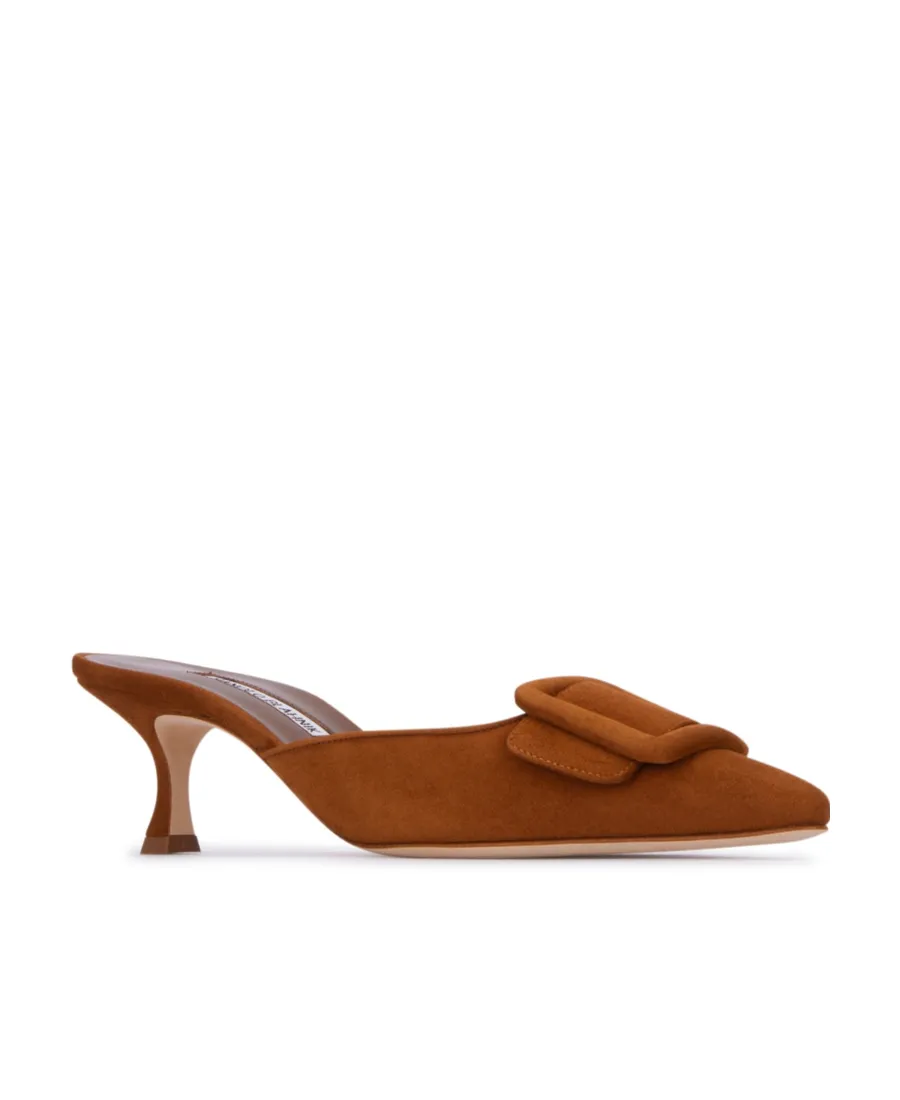 Manolo Blahnik Maysale Buckle Detailed Mules
