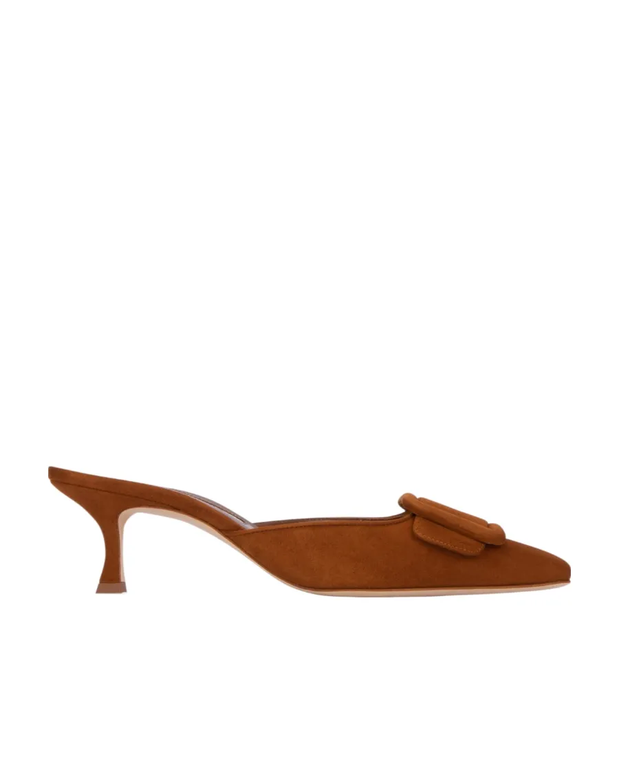 Manolo Blahnik Maysale Buckle Detailed Mules