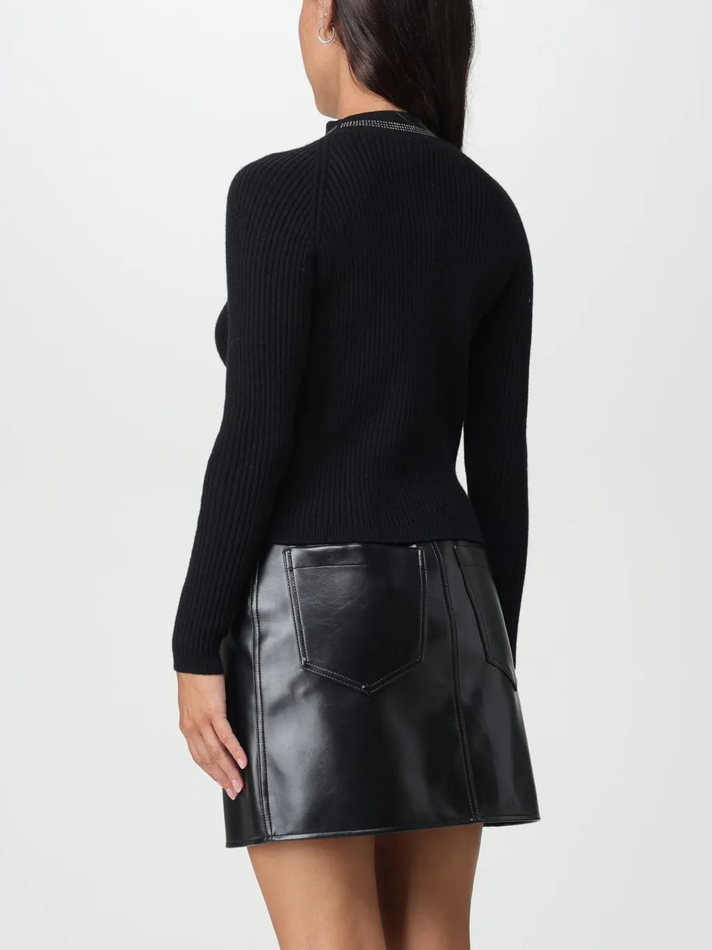 Gcds Bling Embellished Cut-Out Knitted Top