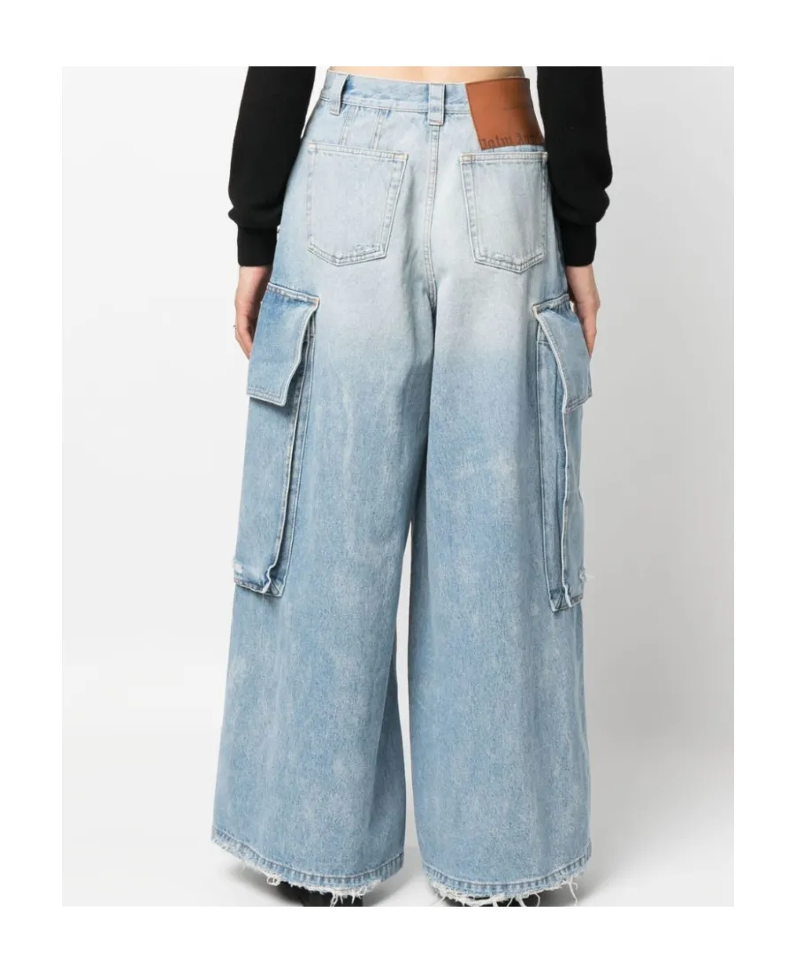Palm Angels Wide Leg High Waist Jeans