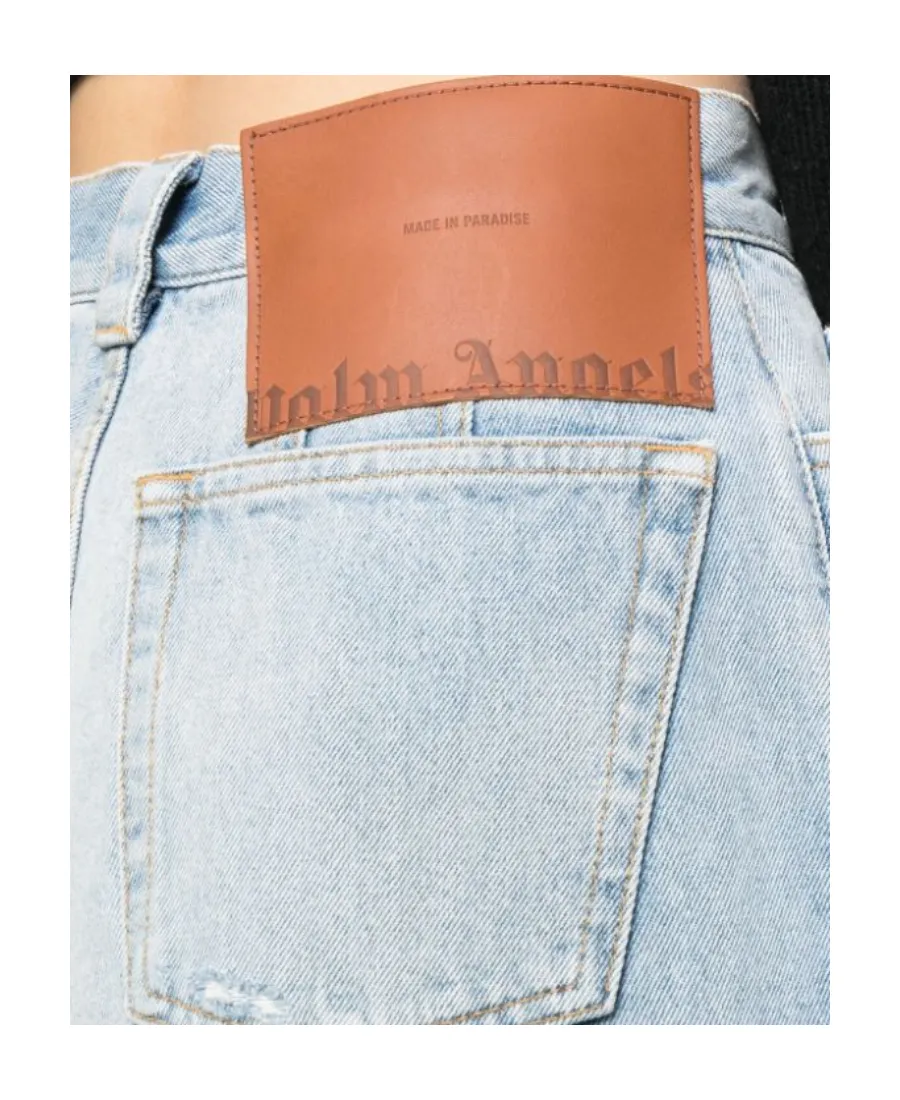 Palm Angels Wide Leg High Waist Jeans