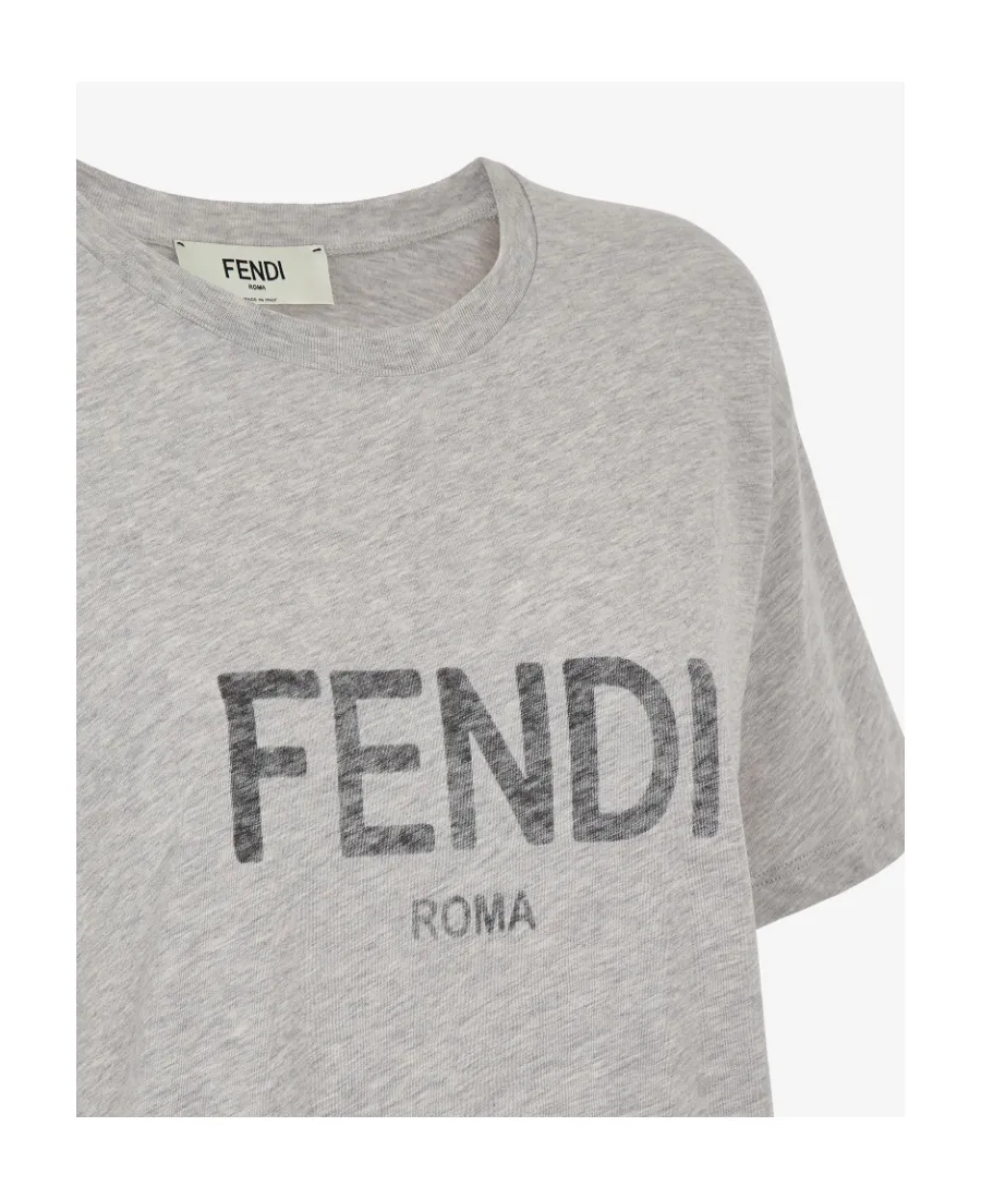 Fendi Logo Printed Crewneck T-Shirt