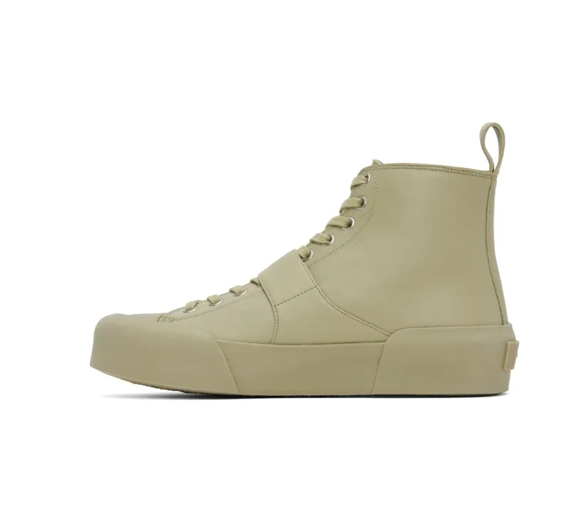 Round Head Strapped High-Top Casual Sneakers