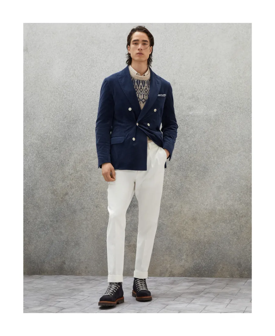 Double-Breasted Velvet Blazer