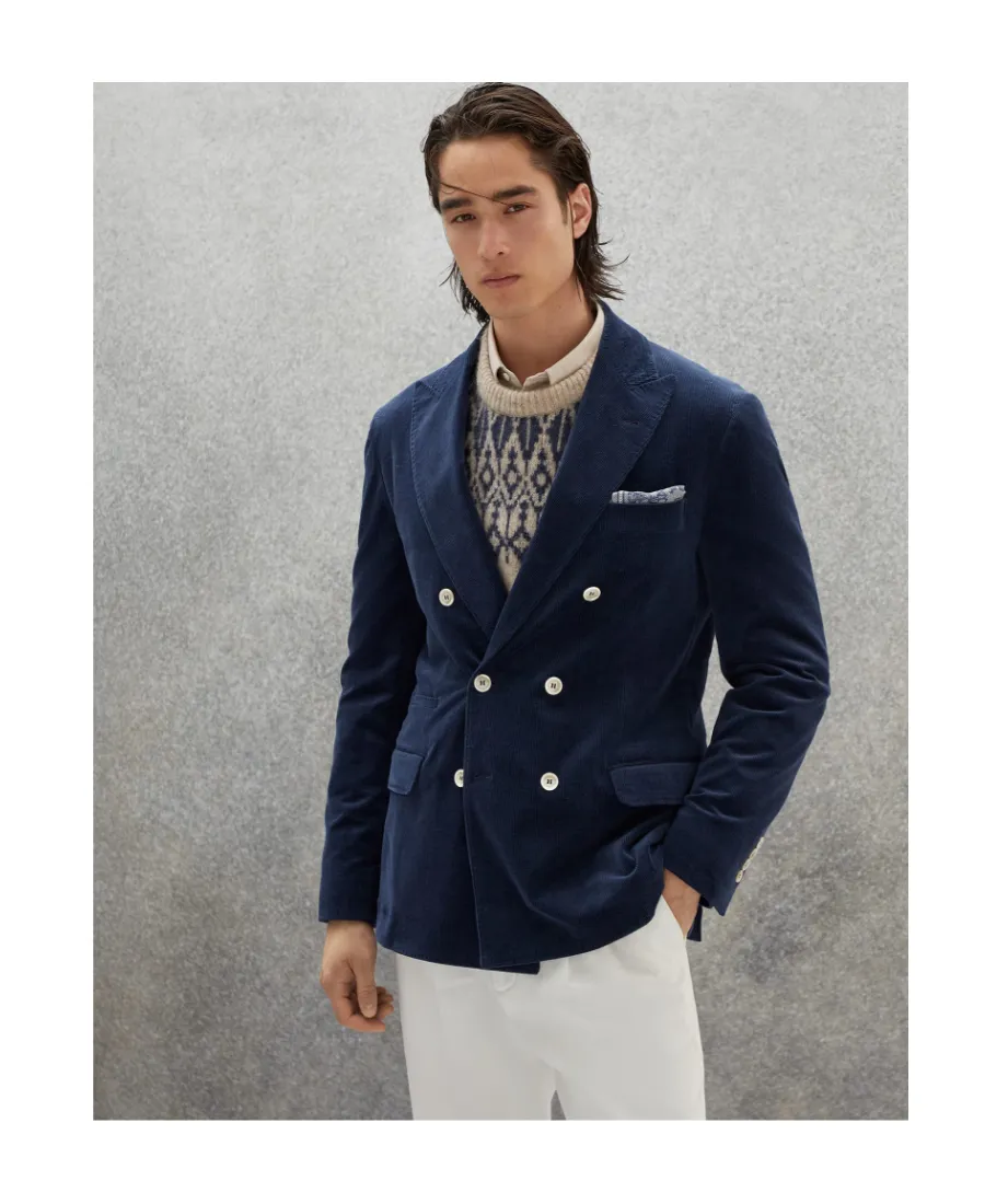 Double-Breasted Velvet Blazer