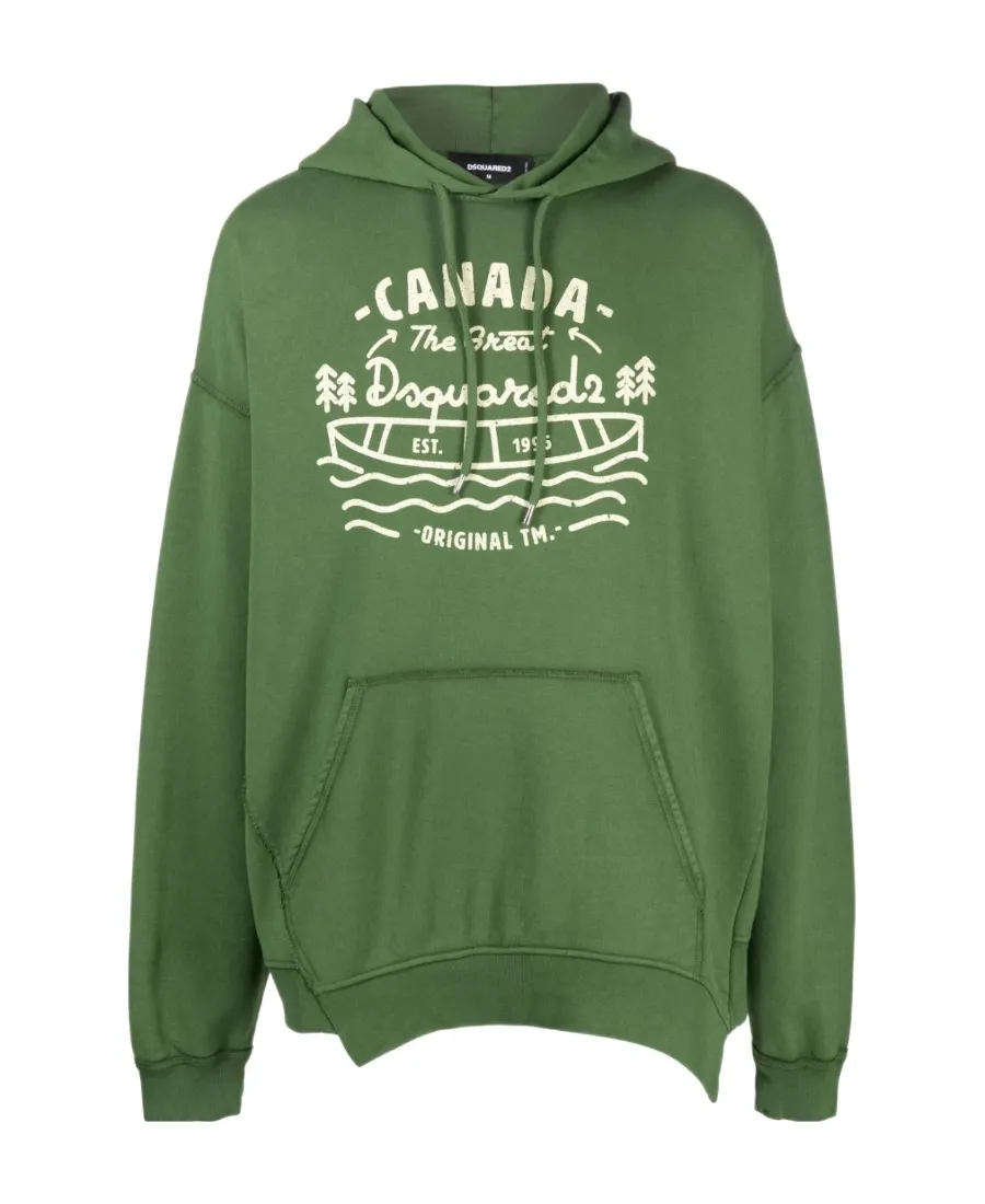 Dsquared2 Slogan Printed Drawstring Hoodie