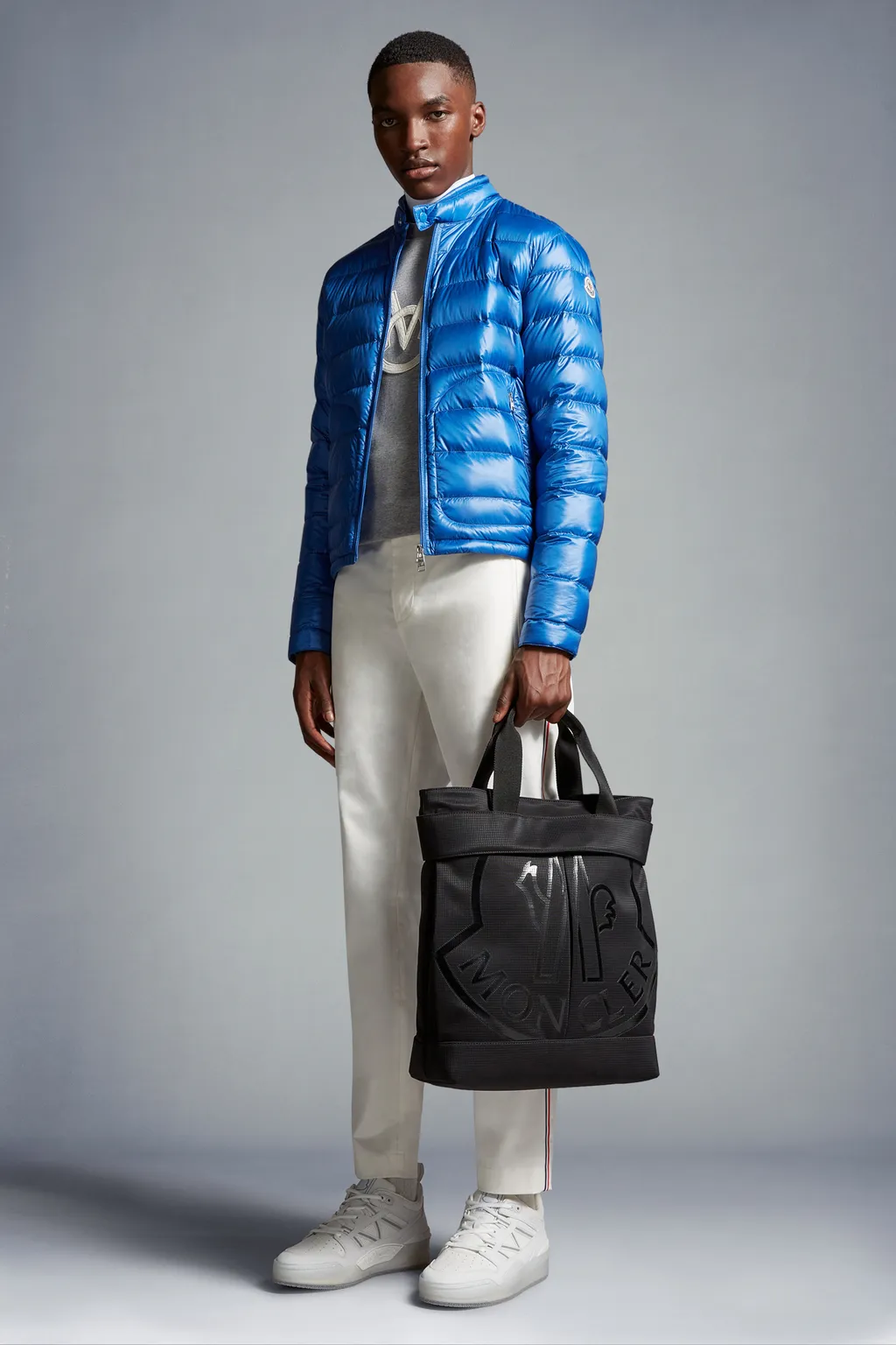 Moncler Logo Printed Top Handle Bag