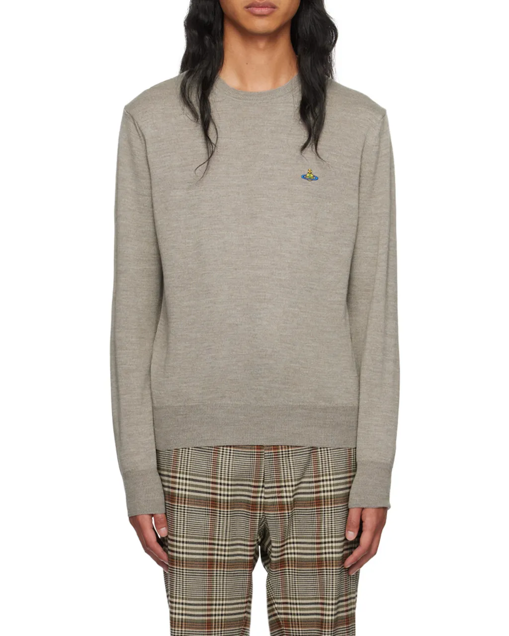Vivienne Westwood Orb Embroidered Crewneck Knitted Jumper
