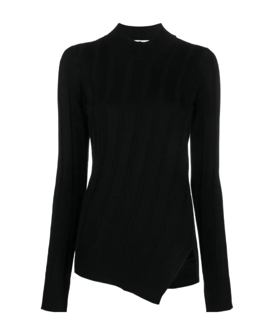 Stella Mccartney Crewneck Asymmetric-Hem Knitted Jumper