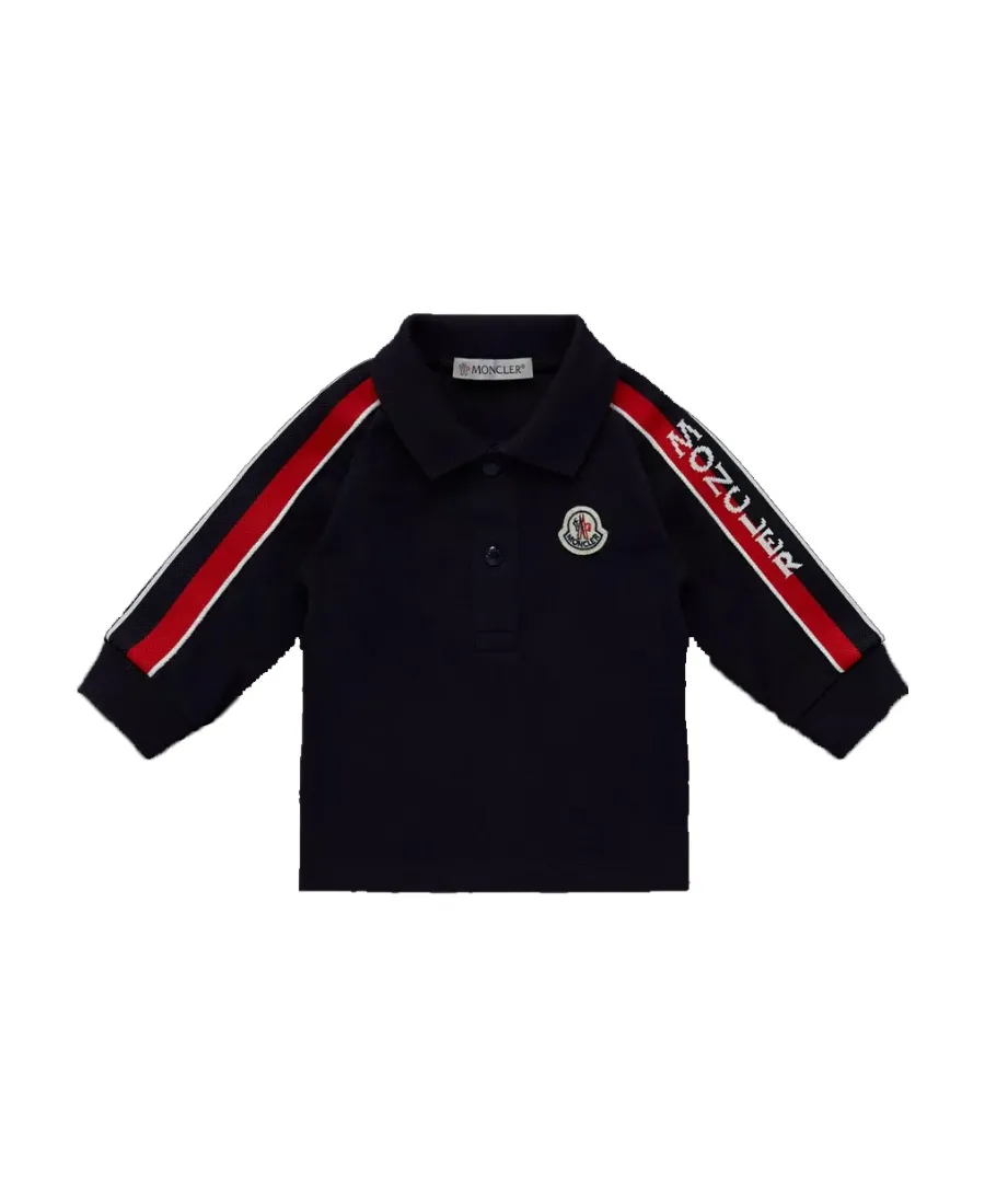 Moncler Enfant Logo Patch Long-Sleeved Polo Shirt