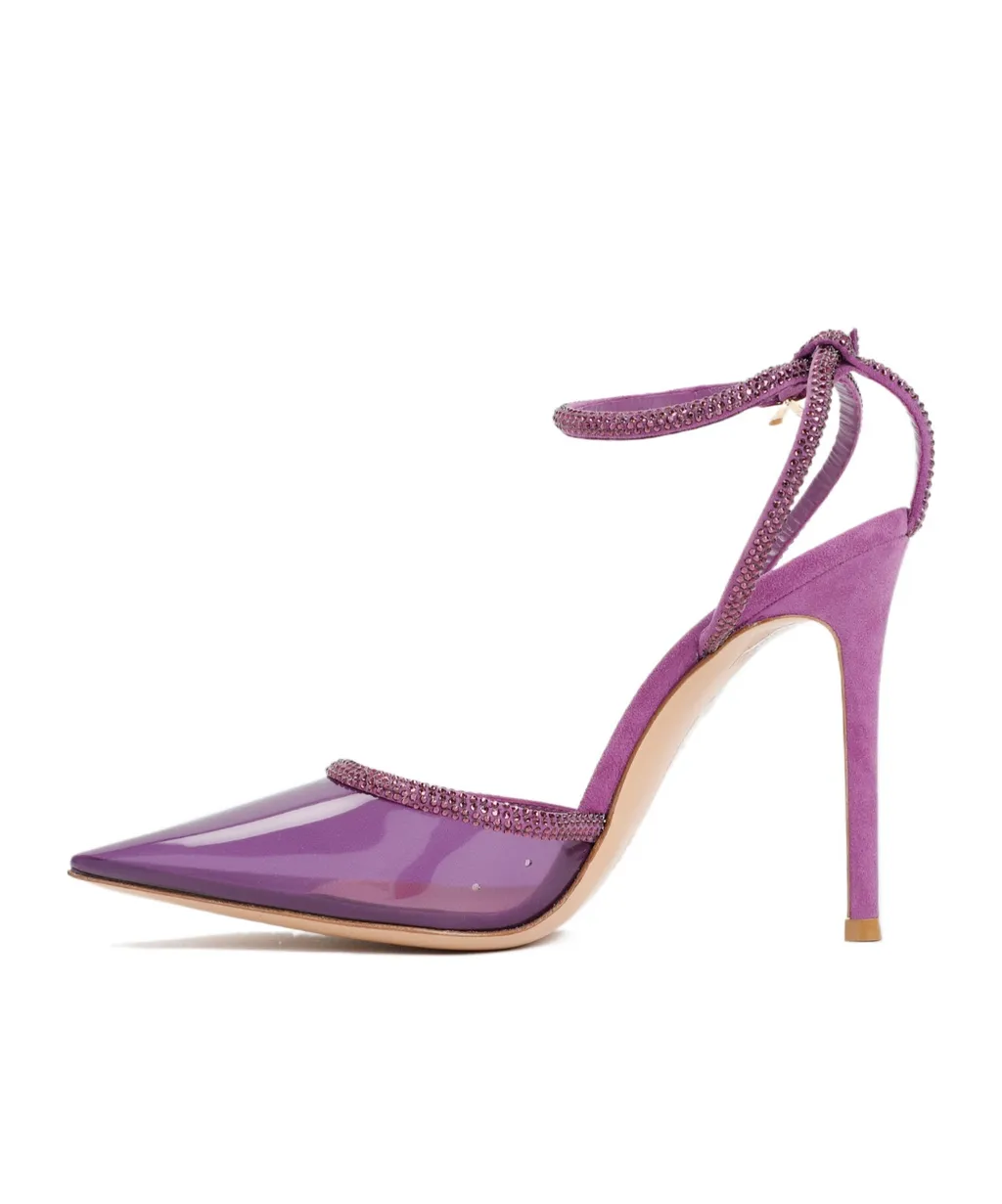 Gianvito Rossi Plexi Embellished Pumps