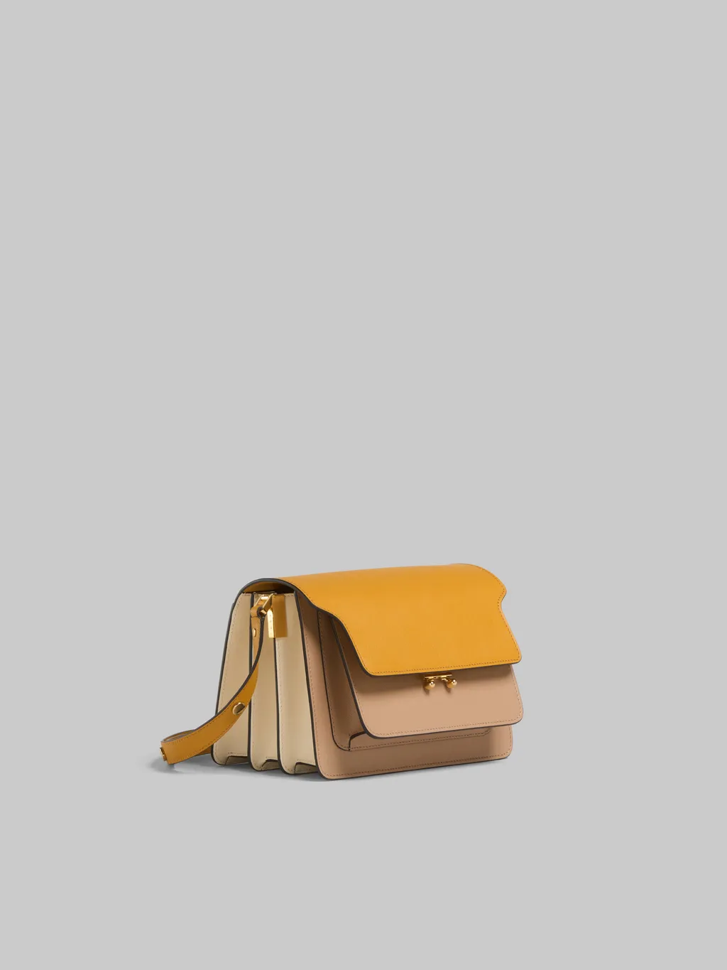 Tricolor Leather Medium Trunk Bag