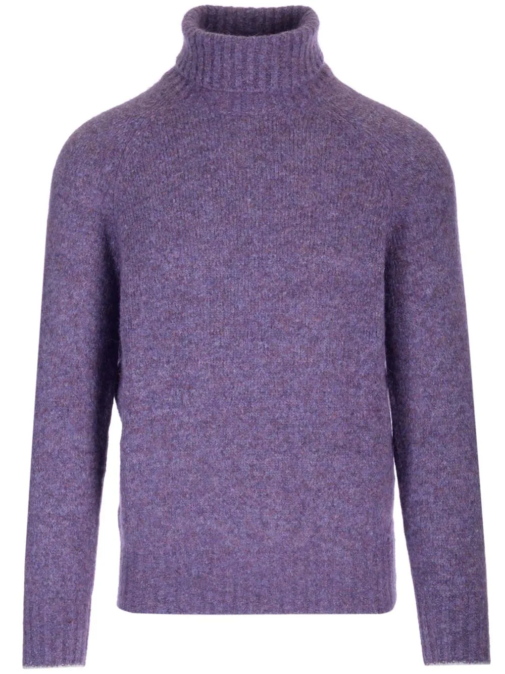 Funnel-Neck Knit Sweatshirt
