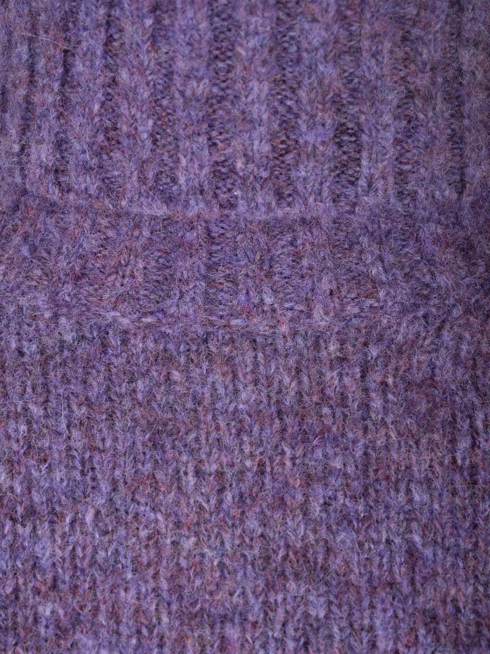 Funnel-Neck Knit Sweatshirt