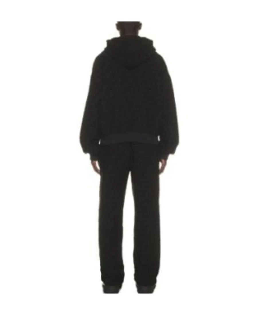 Off-White All-Over Patterned Drawstring Hoodie