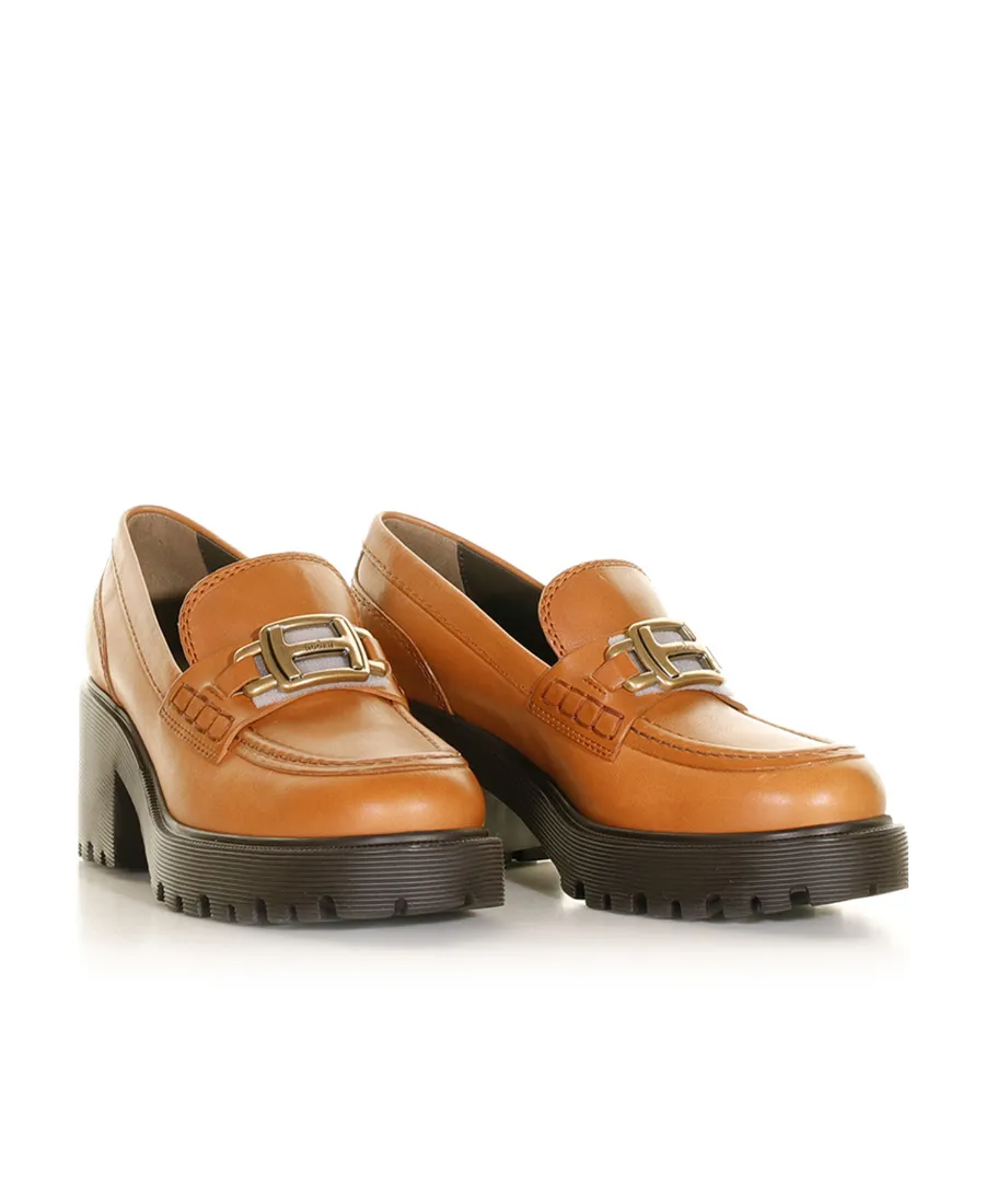Hogan Logo Buckled Slip-On Loafers