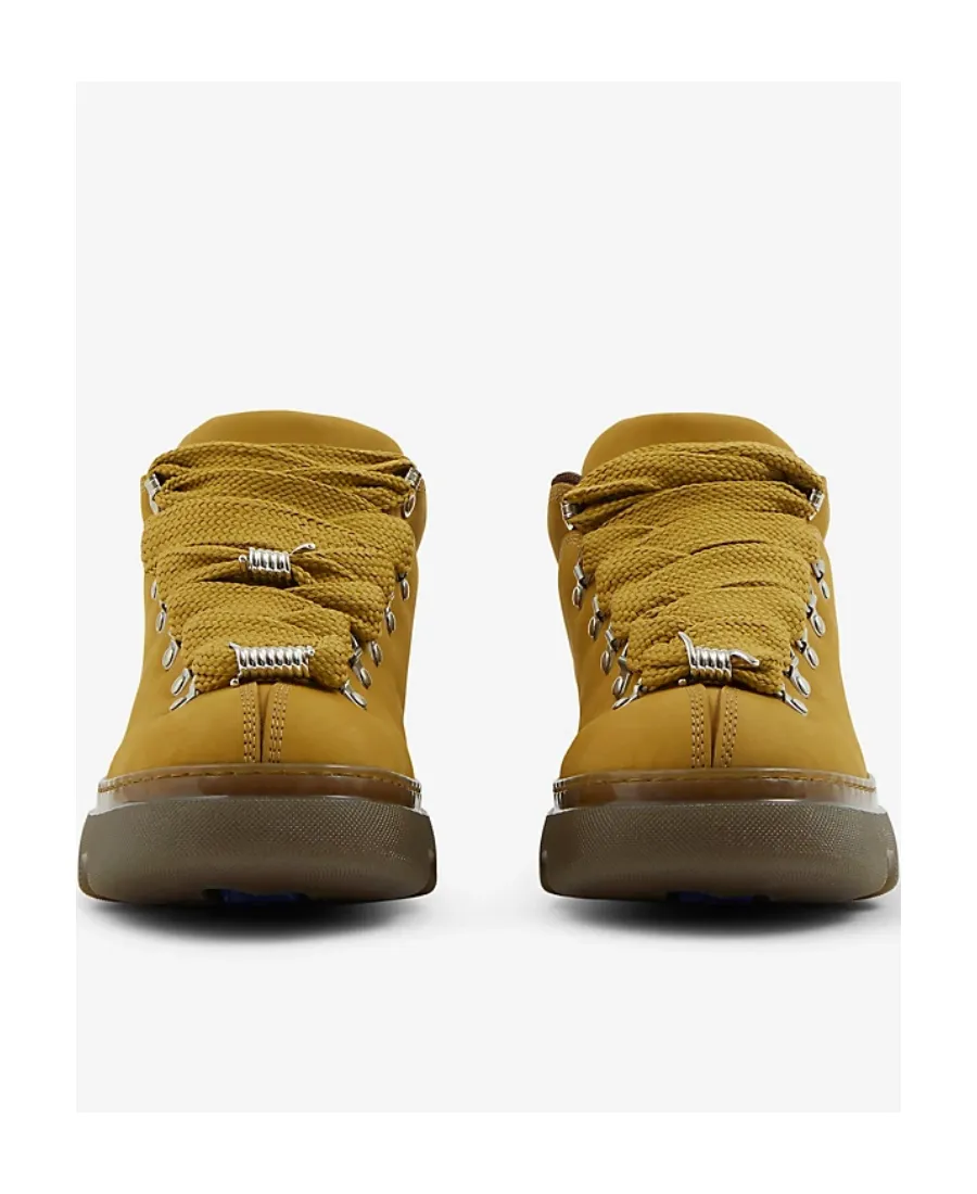 Burberry Round-Toe Lace-Up Ankle Boots