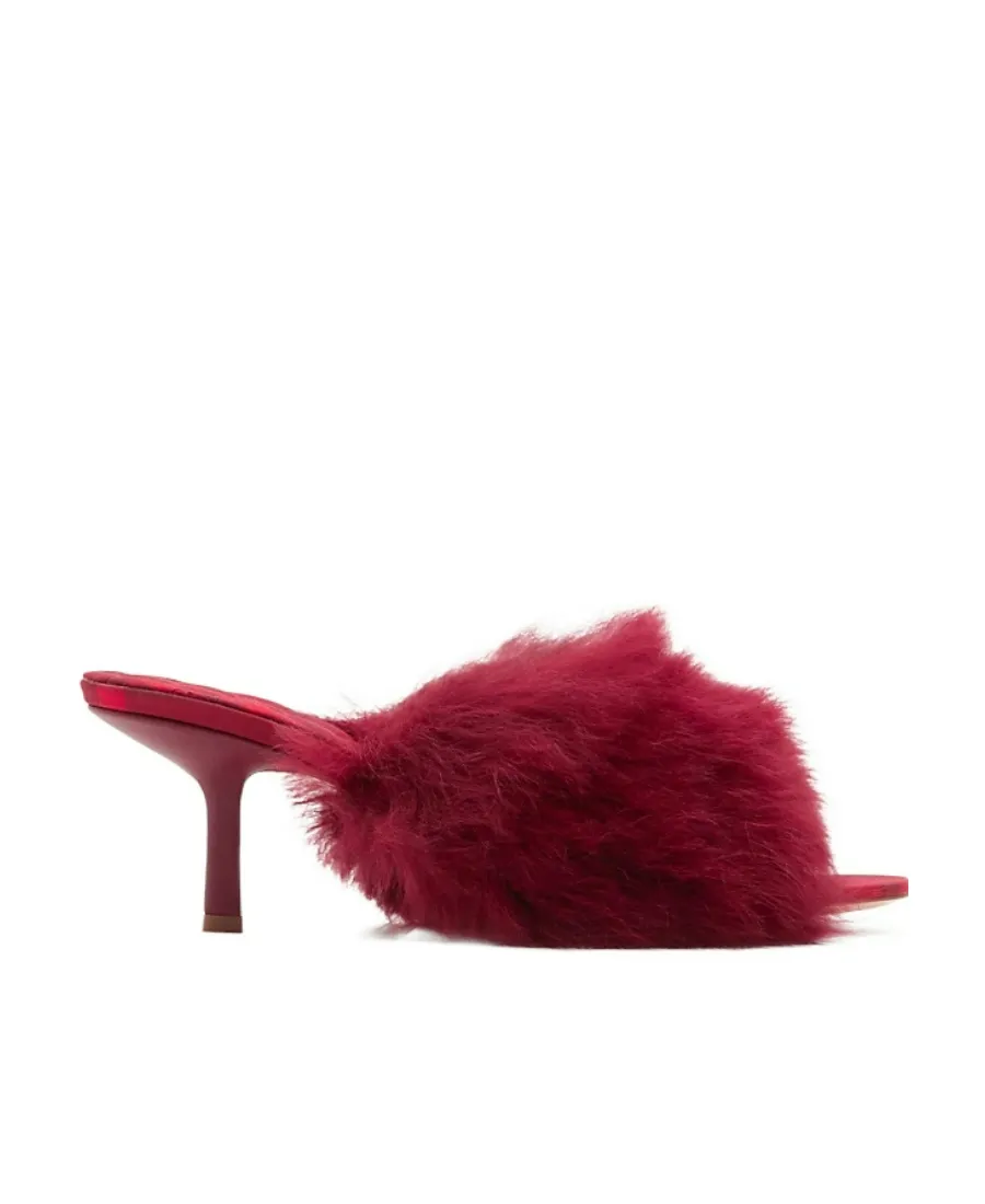 Burberry Jackie Open-Toe Shearling Sandals