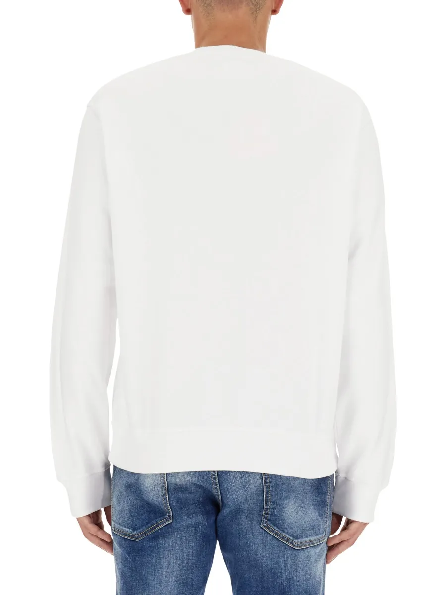 Dsquared2 Pac-Man Logo Printed Crewneck Sweatshirt