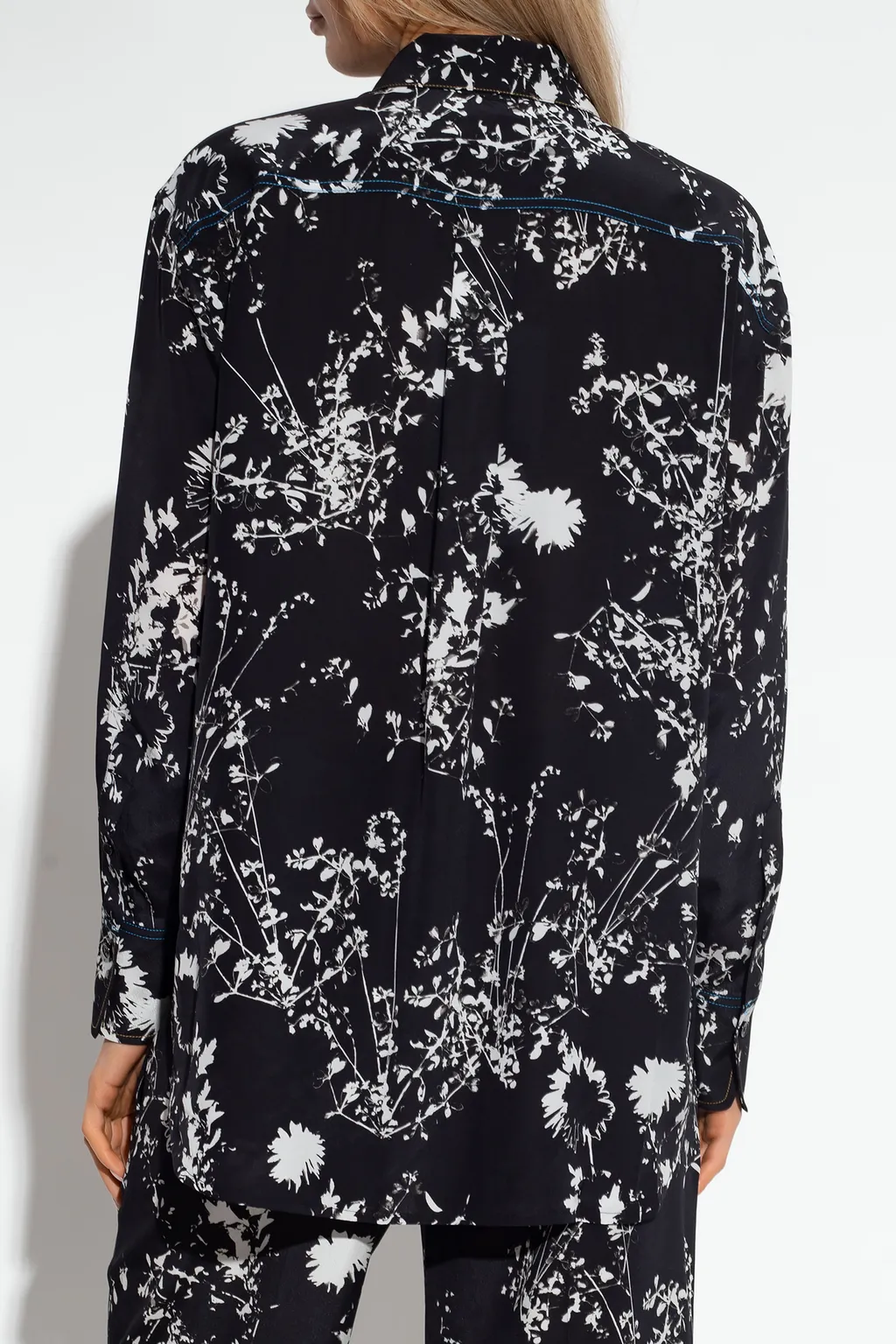Floral-Print Silk Shirt