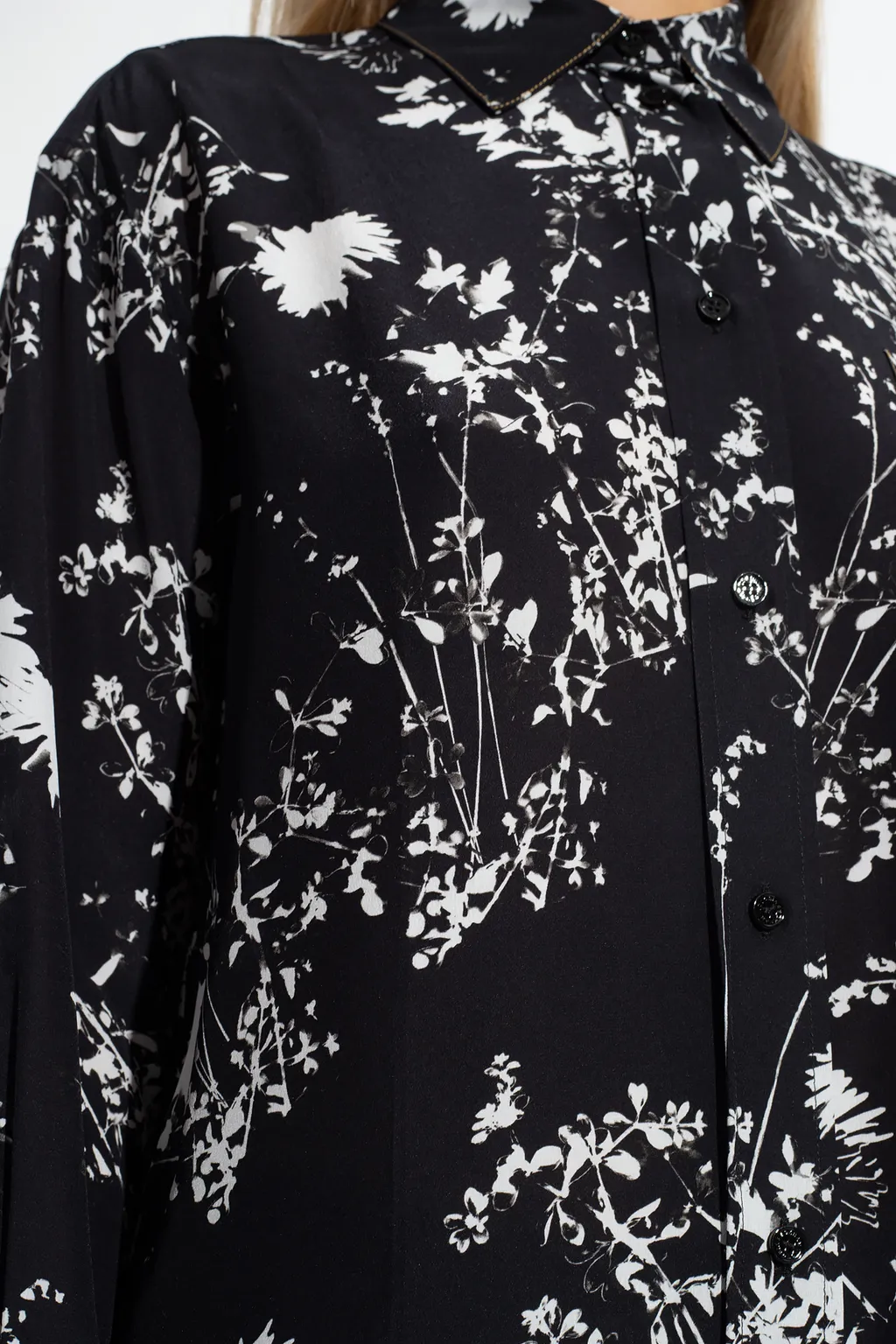 Floral-Print Silk Shirt