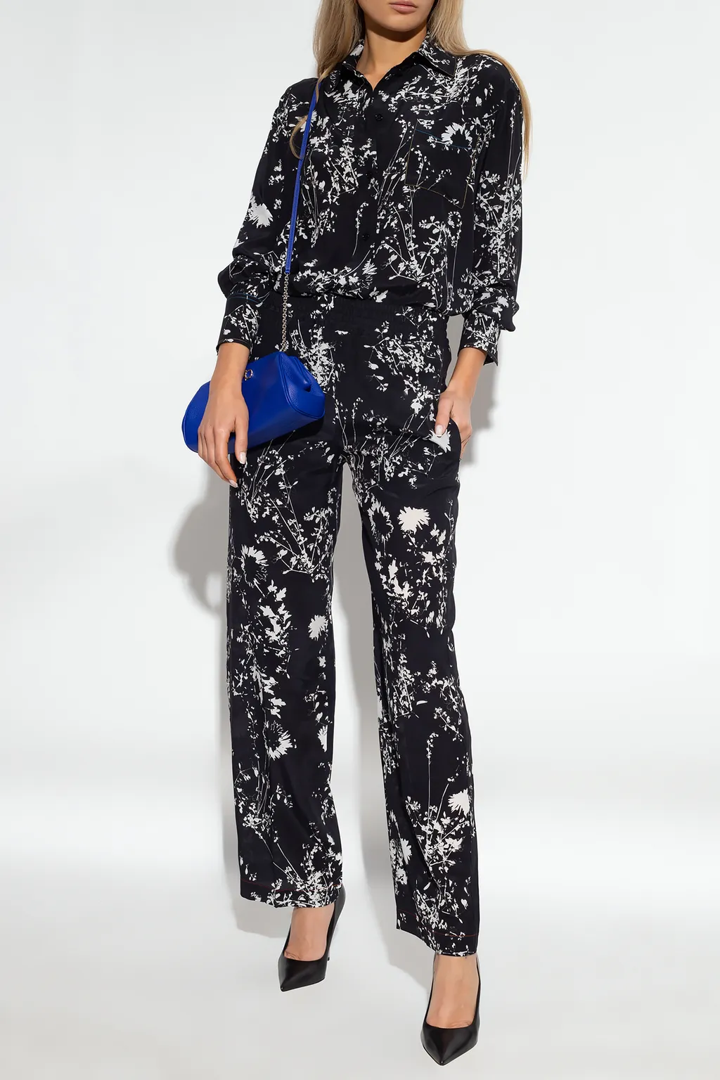Floral-Print Silk Shirt