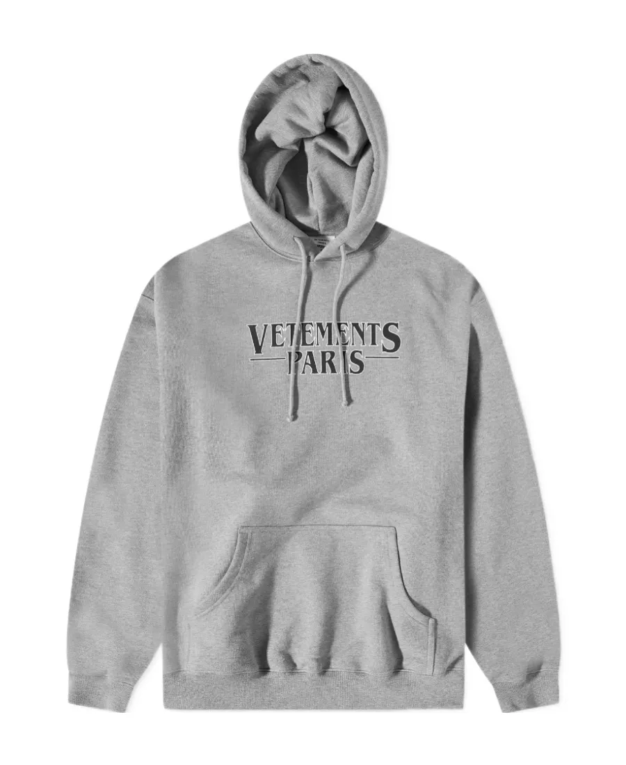 Vetements Logo Printed Drawstring Hoodie