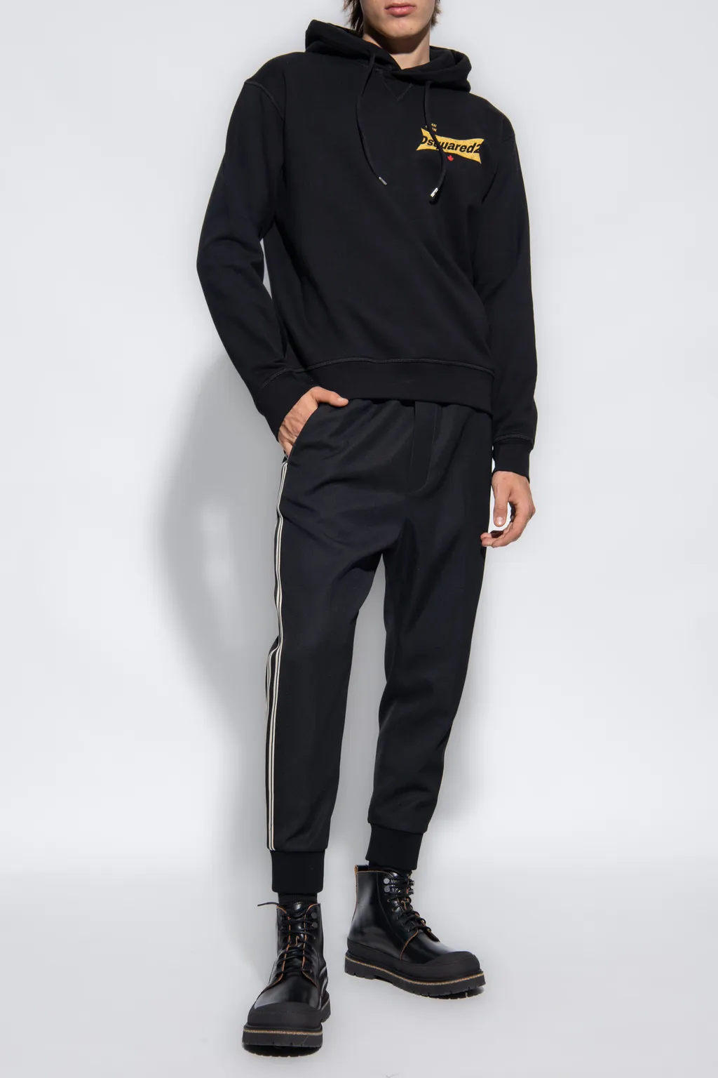 Dsquared2 Logo Printed Drawstring Hoodie