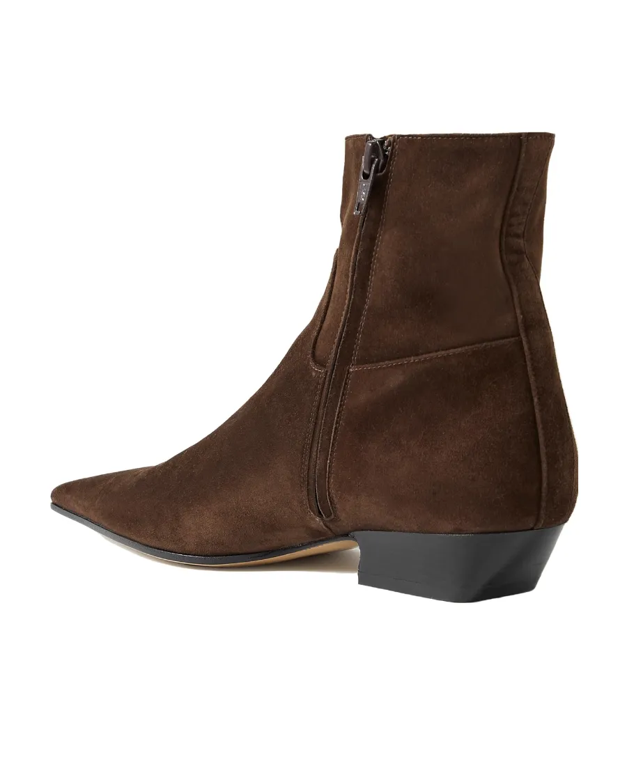 Khaite Marfa Square-Toe Ankle Boots