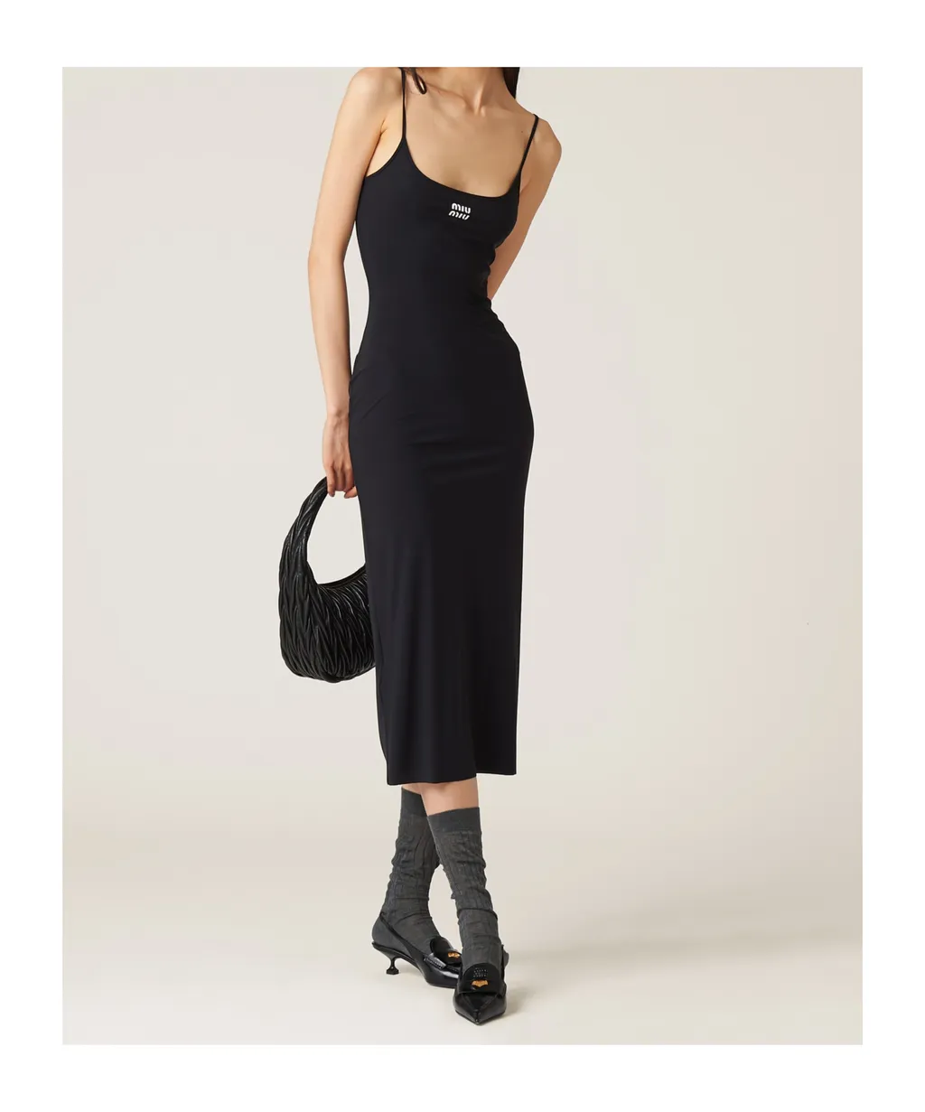 Miu Miu Logo-Detailed Sleeveless Dress