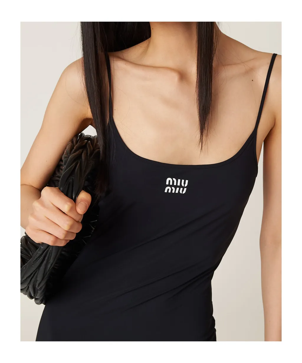 Miu Miu Logo-Detailed Sleeveless Dress