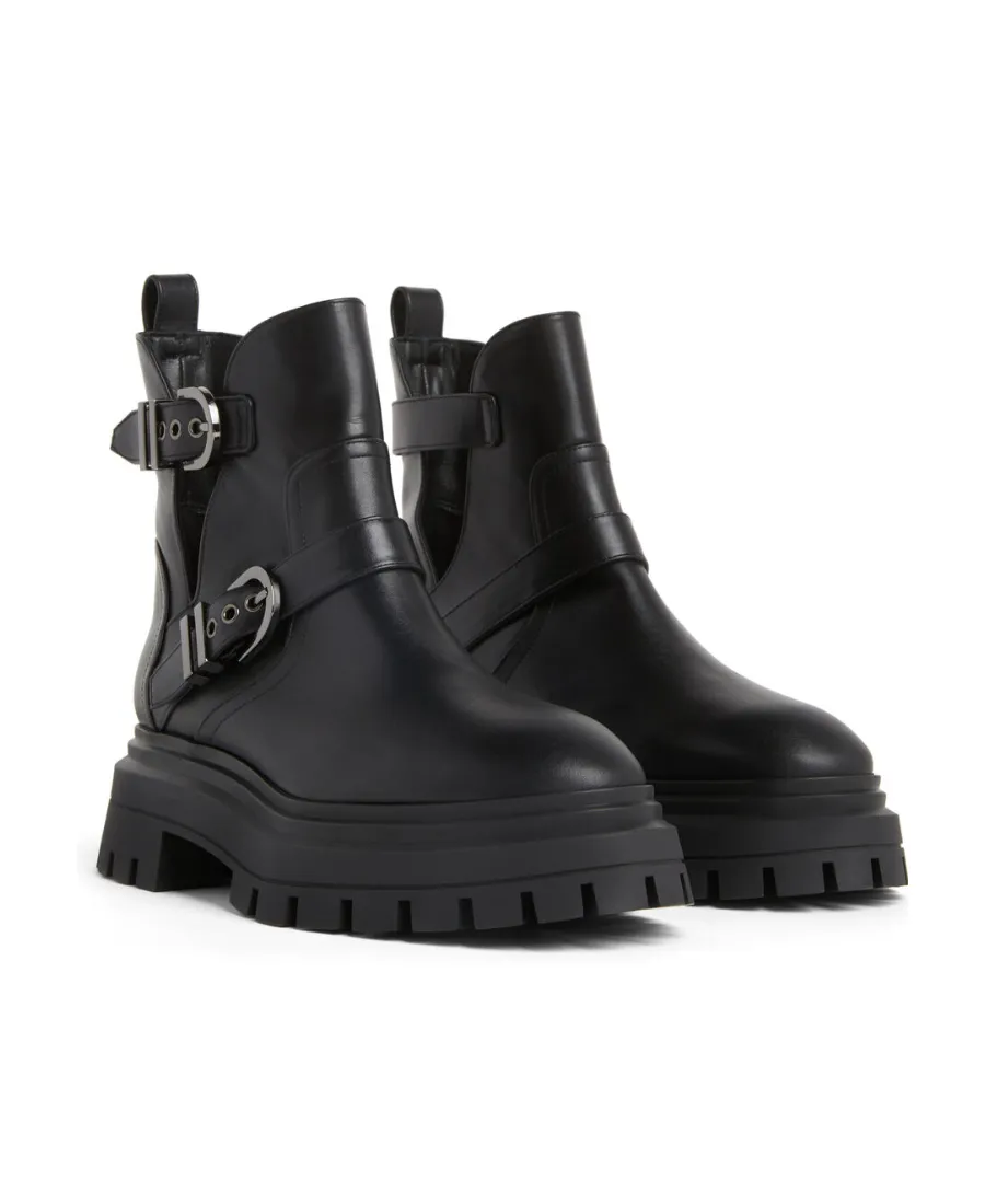 Round-Head Buckle Ankle Boots