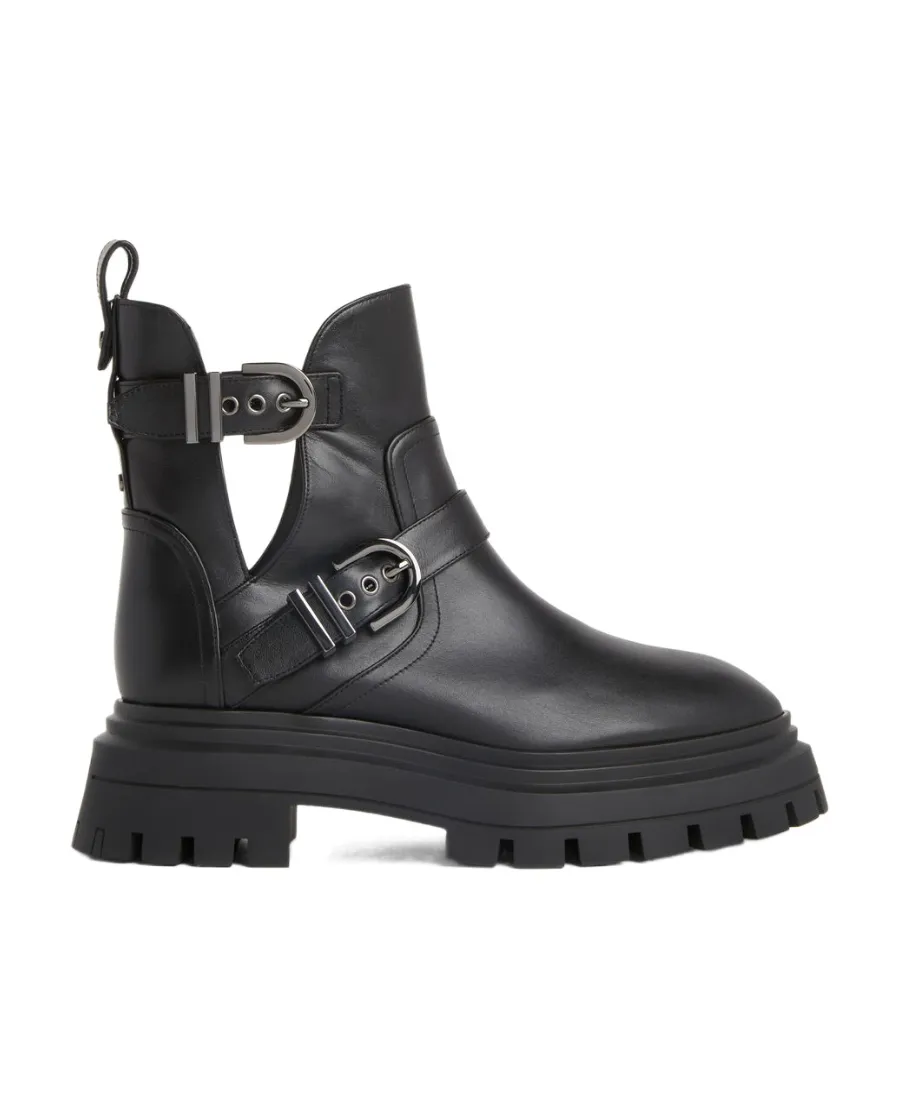 Round-Head Buckle Ankle Boots