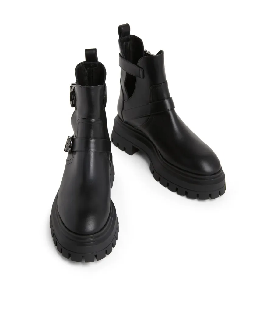 Round-Head Buckle Ankle Boots