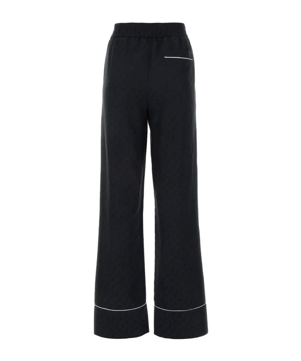 Off-White High Waist Straight Leg Trousers