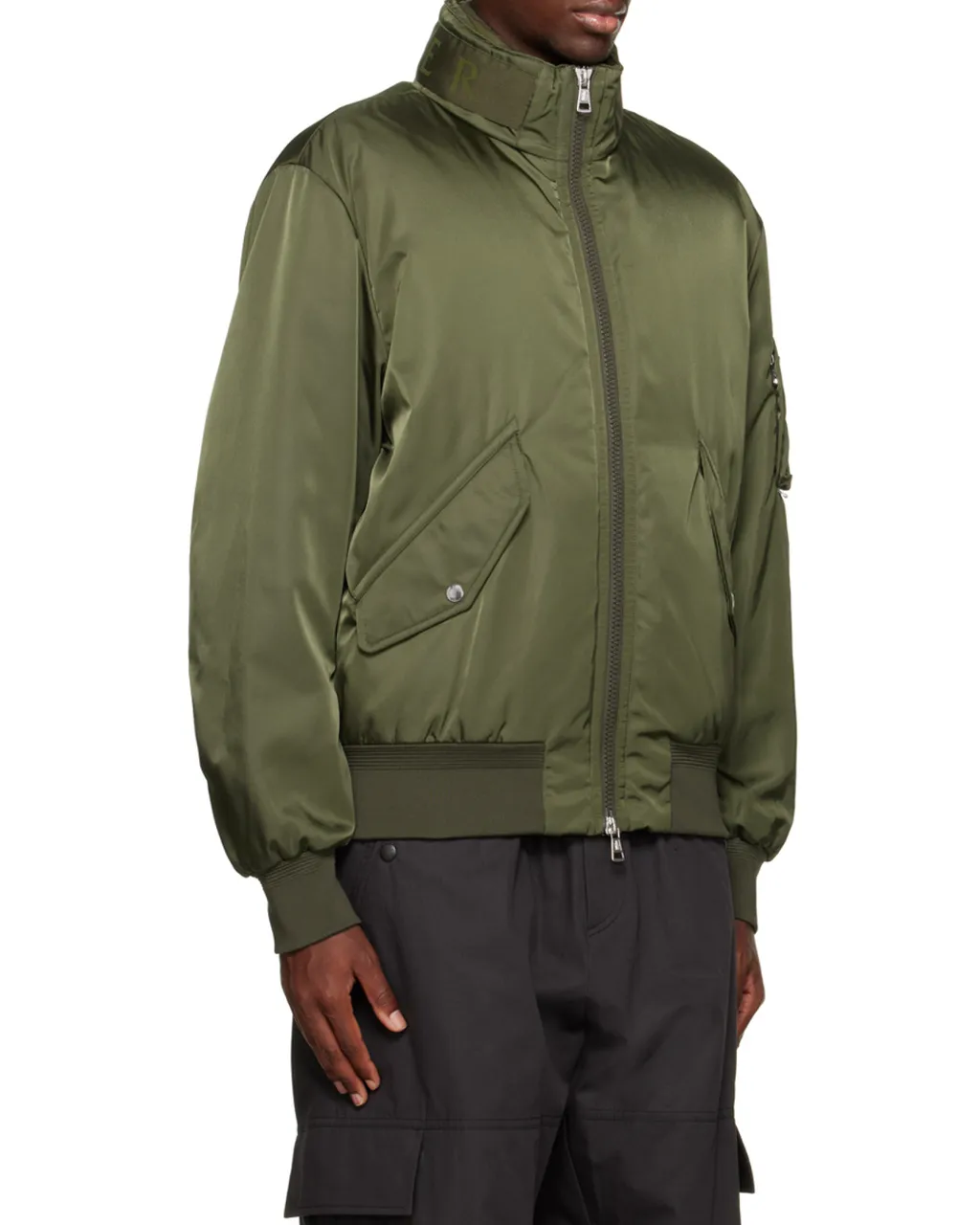 Moncler High-Shine Zip-Up Padded Jacket