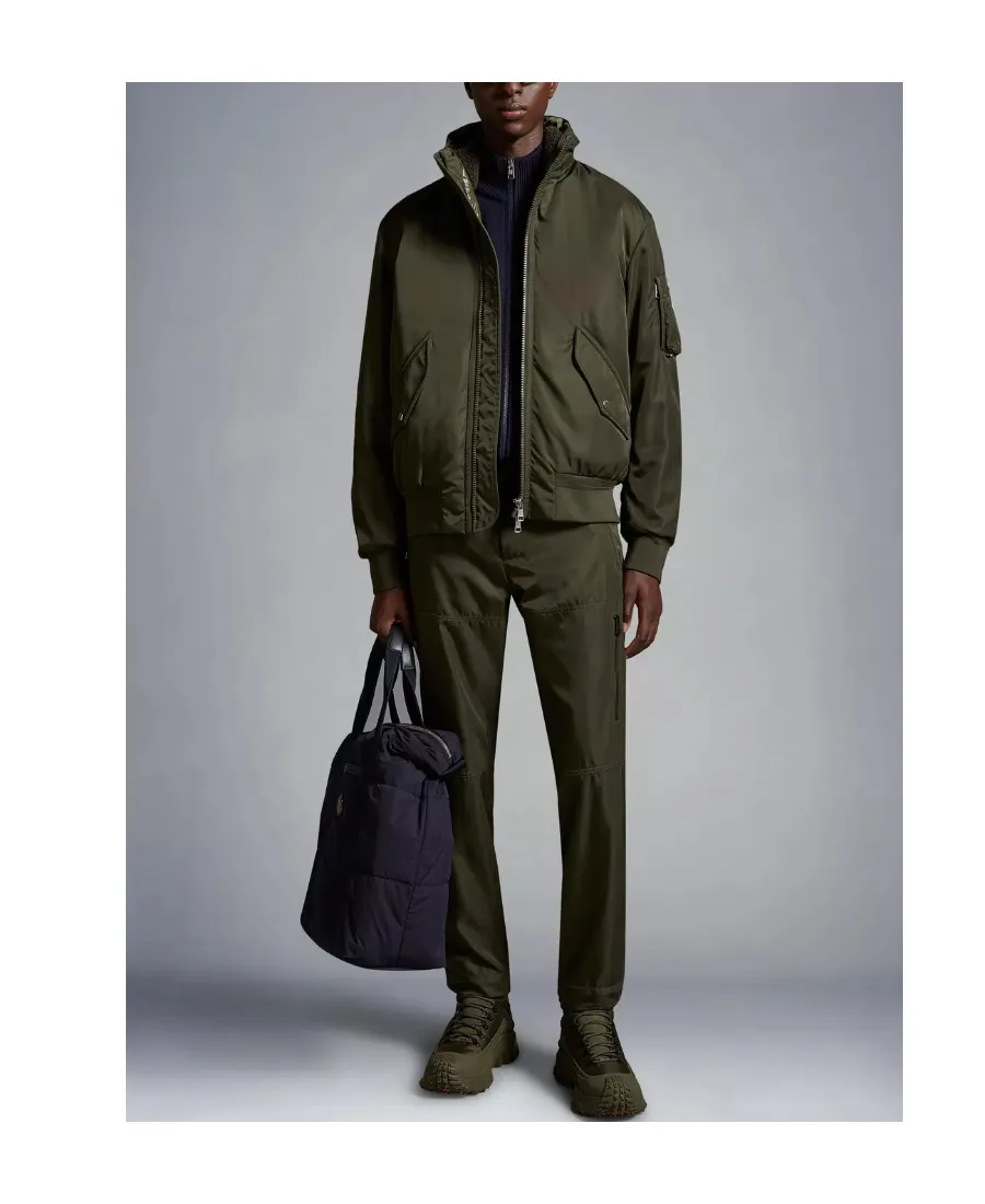 Moncler High-Shine Zip-Up Padded Jacket