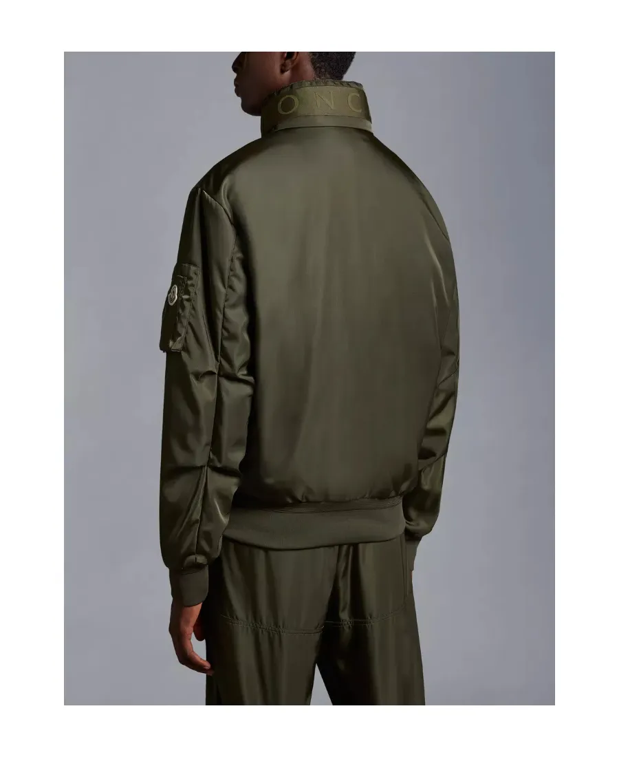Moncler High-Shine Zip-Up Padded Jacket