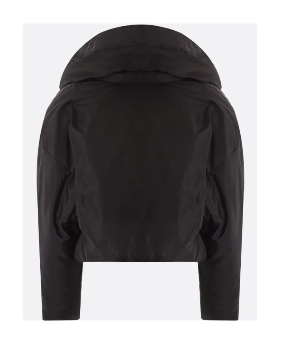 Cropped Puffer Jacket In Silk Taffeta