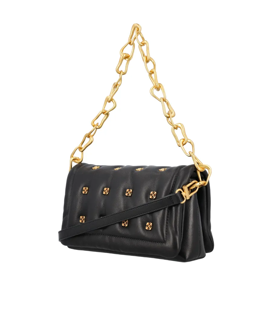 Off-White Logo Plaque Quilted Crossbody Bag