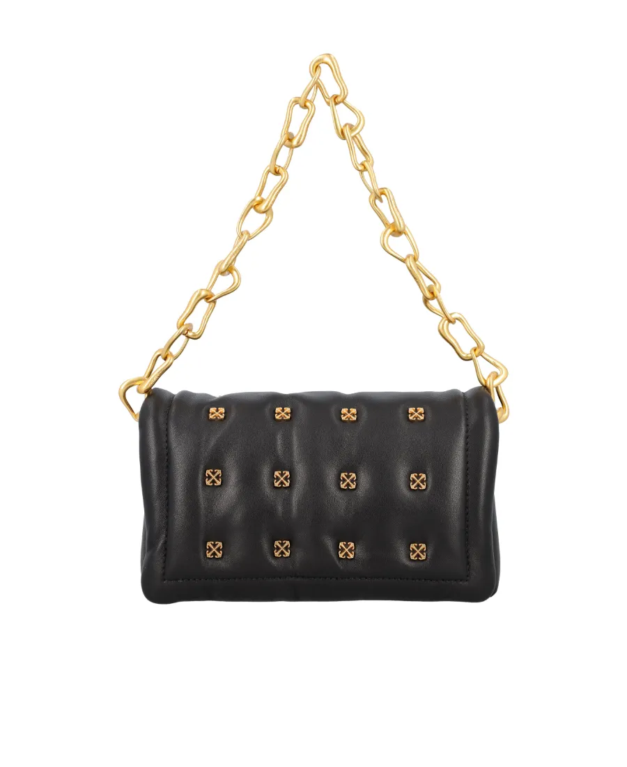 Off-White Logo Plaque Quilted Crossbody Bag