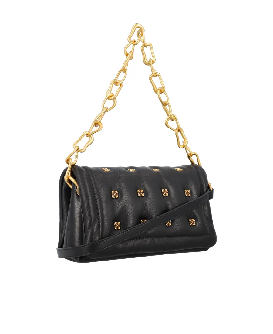 Off-White Logo Plaque Quilted Crossbody Bag