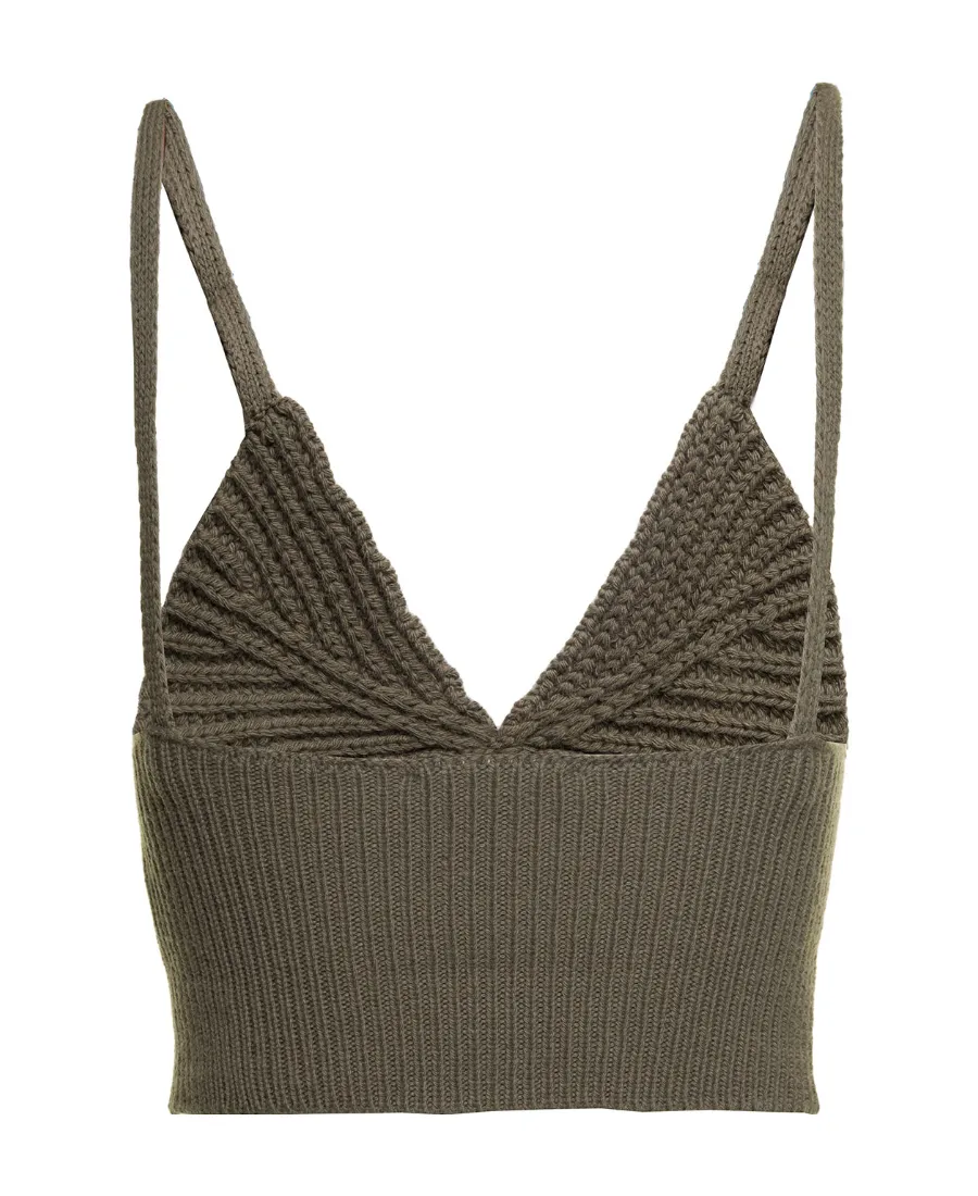 Blumarine V-Neck Cropped Knitted Sleeveless Top