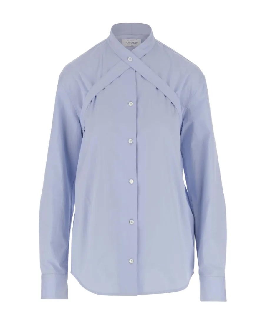 Off-White Belted Buttoned Long-Sleeved Shirt