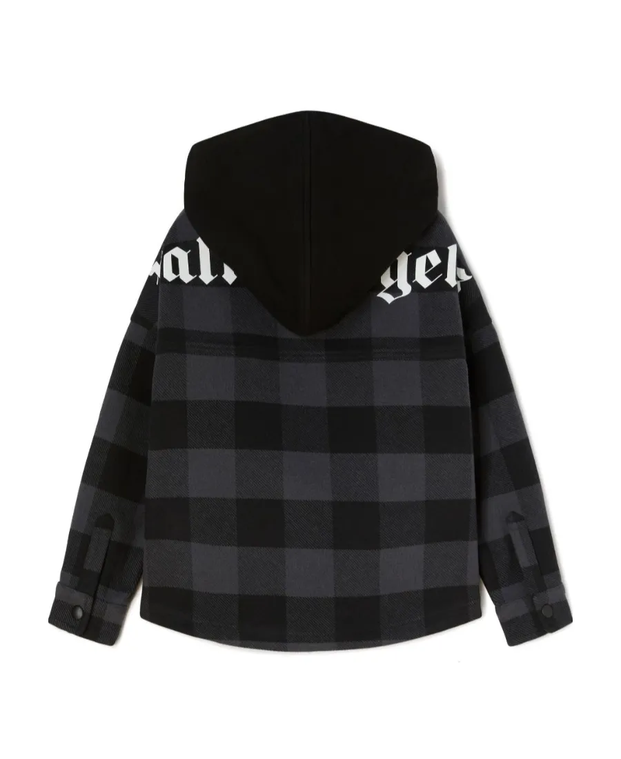 Palm Angels Kids Logo-Printed Checked Shirt