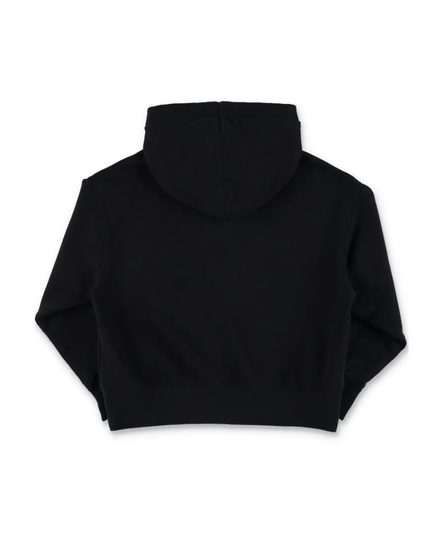 Palm Angels Kids Bear Logo-Printed Drop Shoulder Hoodie
