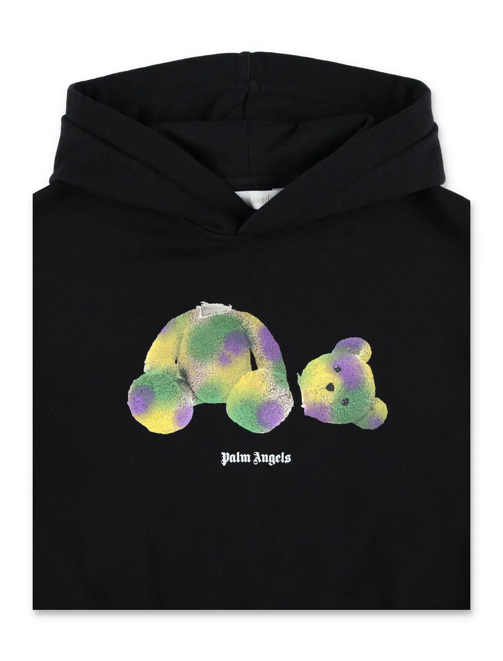 Palm Angels Kids Bear Logo-Printed Drop Shoulder Hoodie